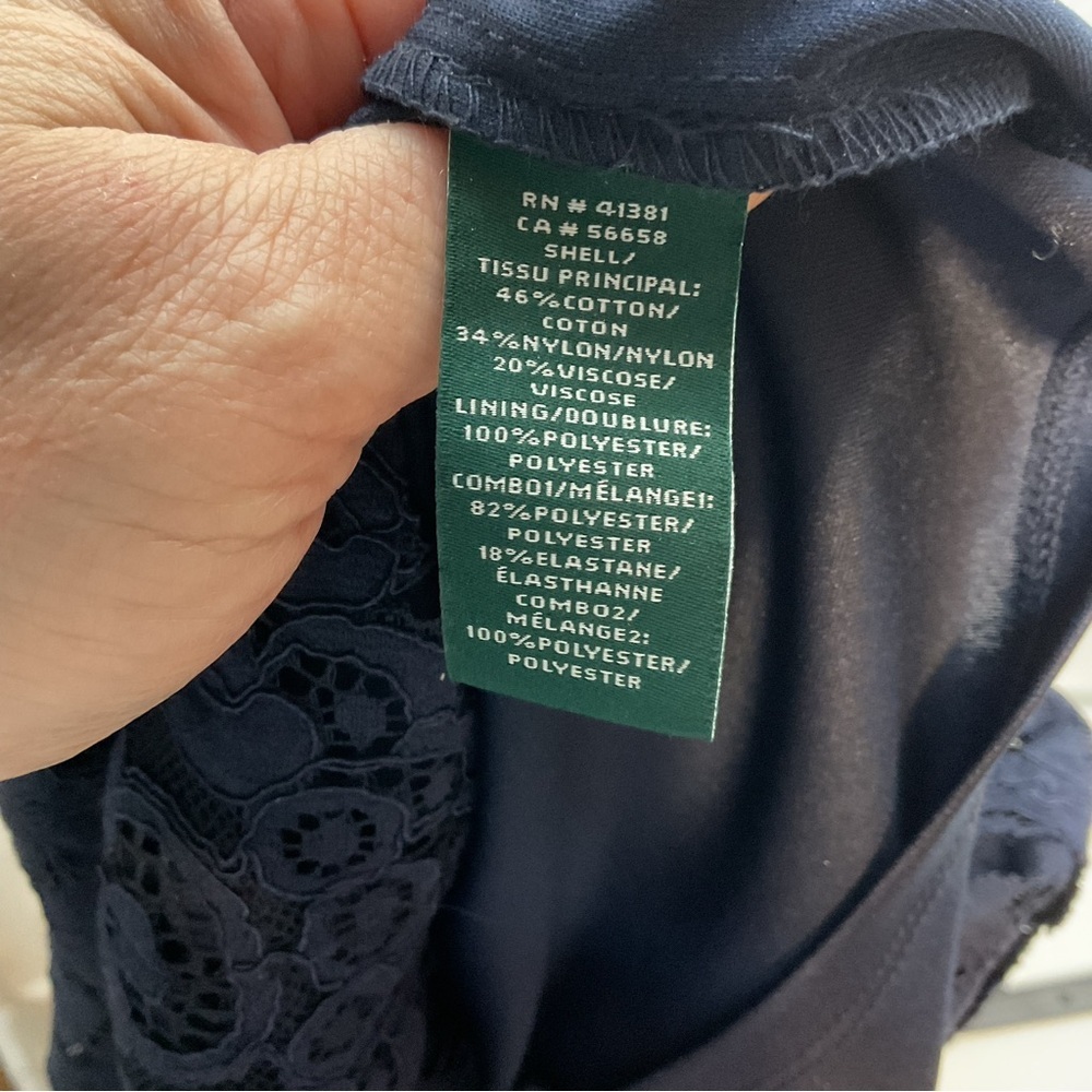Lauren Ralph Lauren navy lace dress 6 - Picture 10 of 11